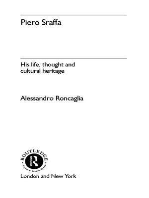 cover image of Piero Sraffa